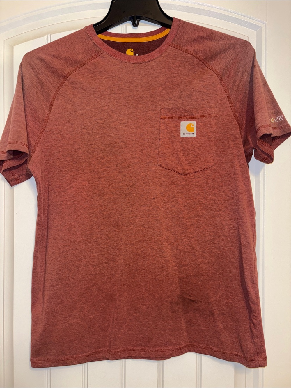 Carhartt Men’s Short Sleeve Pocket Tee Stained Distressed Grunge